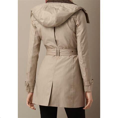 burberry reymoore hooded canvas trench coat|burberry cashmere cape coat.